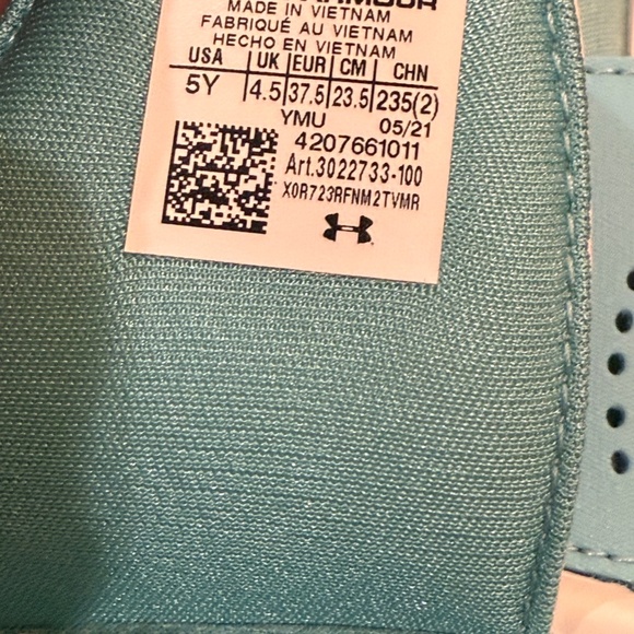 Under Armour Girls Ignite IX Slides Size 5Y Blue/White Summer Athleisure Sandal - Picture 6 of 7